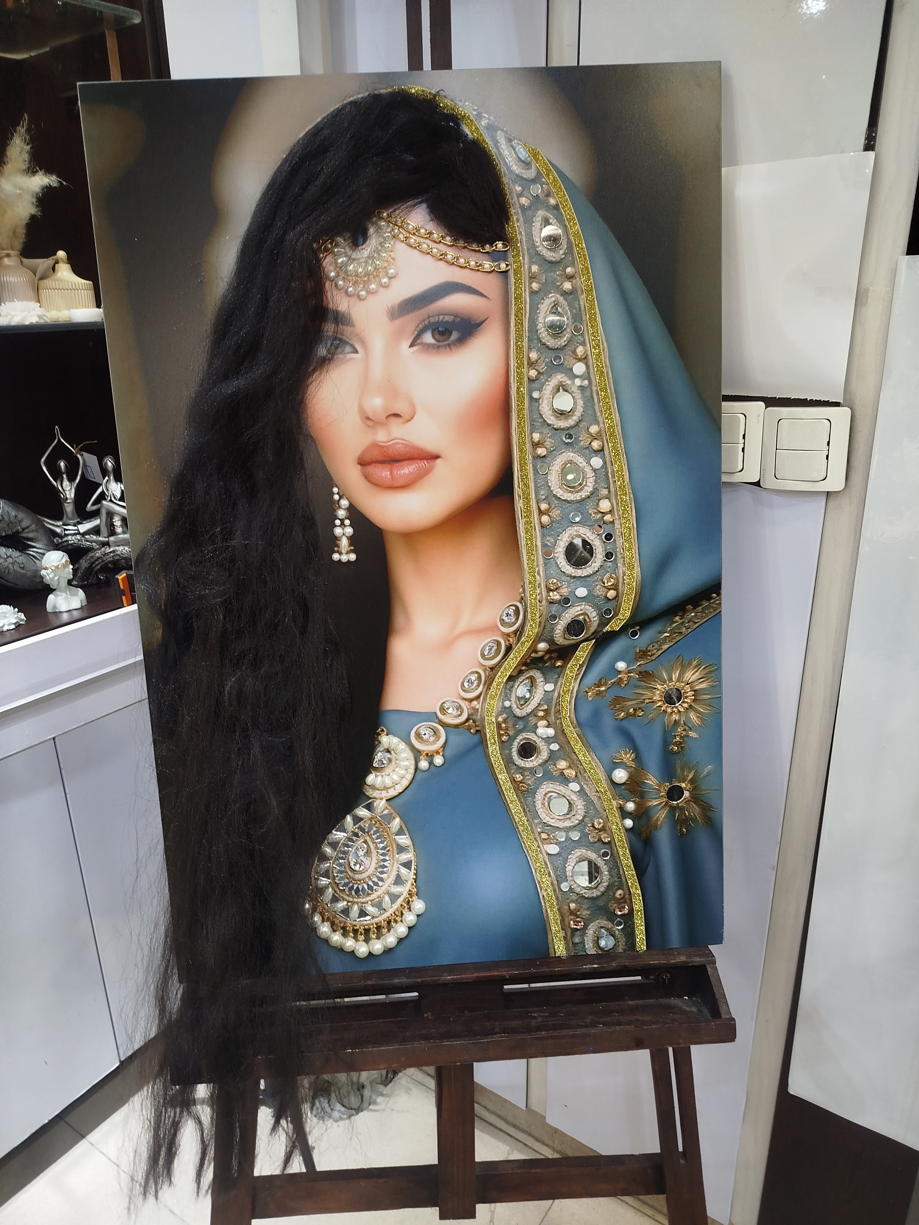 تابلو دکوراتیو میکس مدیا جواهرنشان مدل آریایی